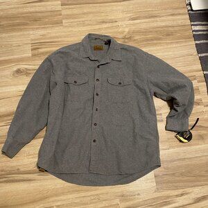 St. John's Bay Heavyweight Gray Flannel Shirt XL